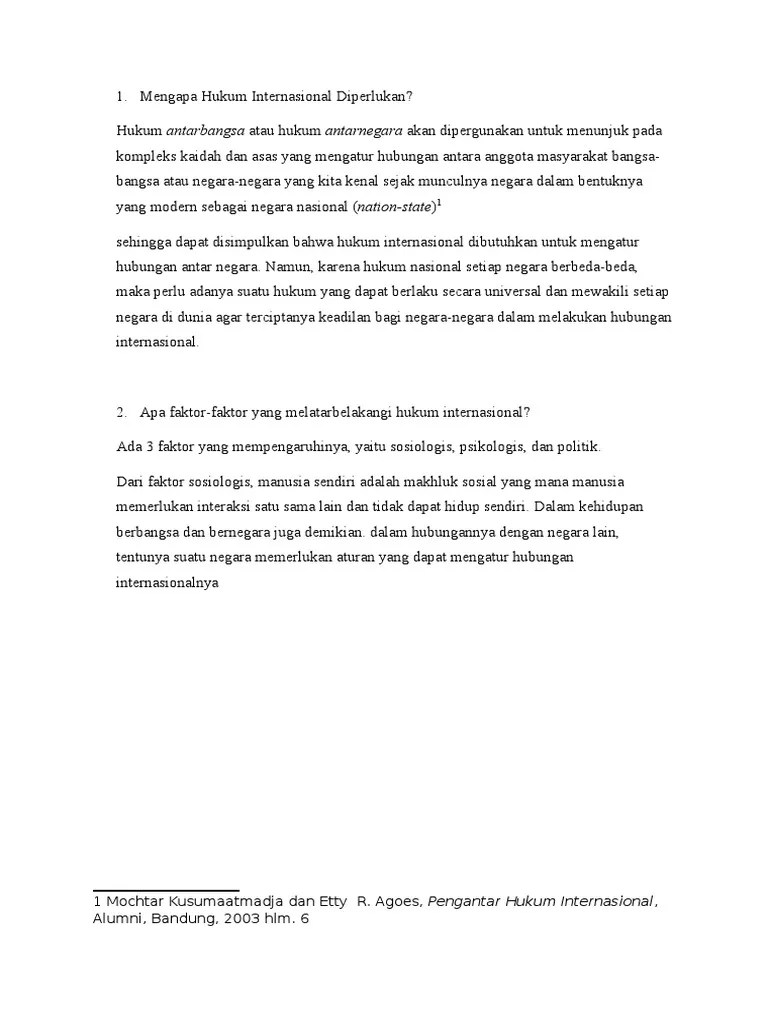 Mengapa Hukum Internasional Diperlukan | PDF