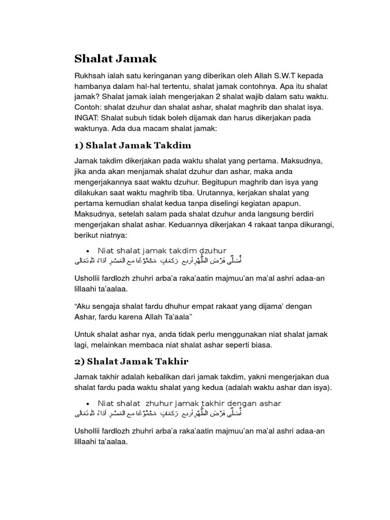 Shalat Jamak | PDF