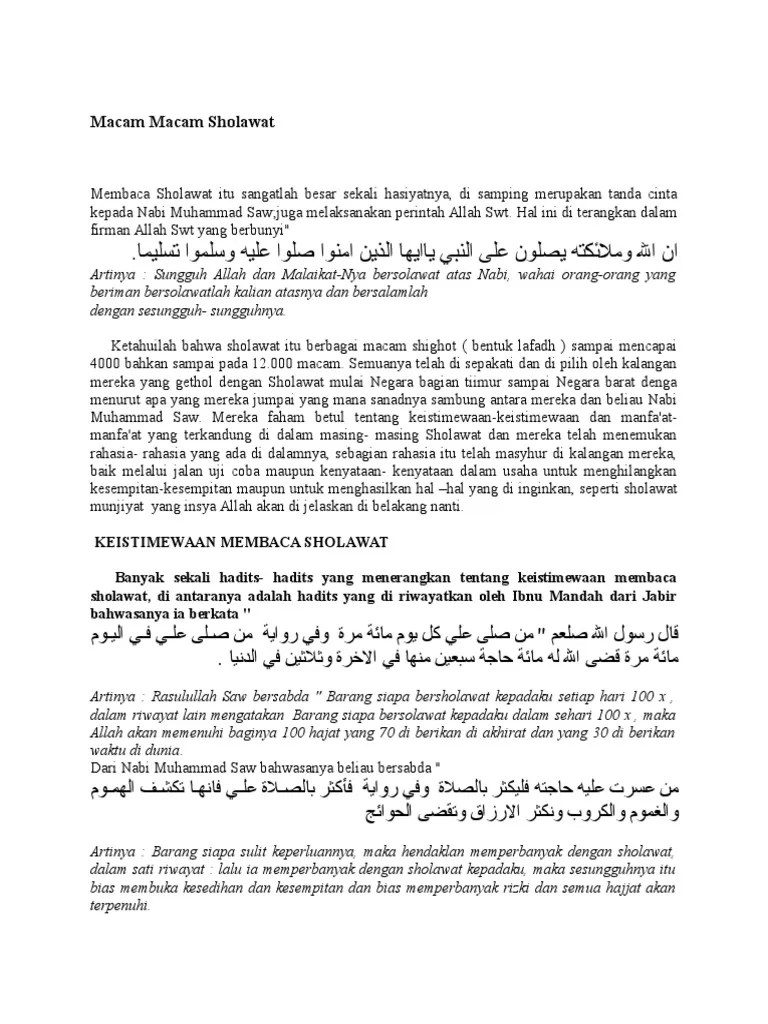 Macam Macam Sholawat | PDF