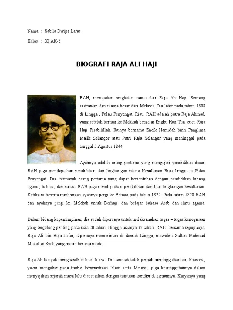 Biografi Raja Ali Haji | PDF