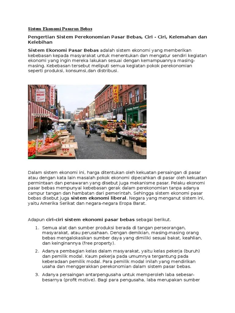 Sistem Ekonomi Pasaran Bebas | PDF