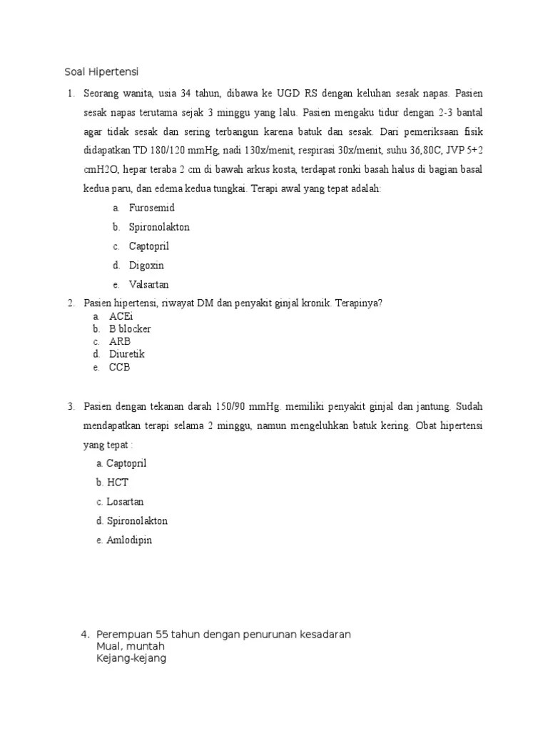 Soal Kasus Hipertensi