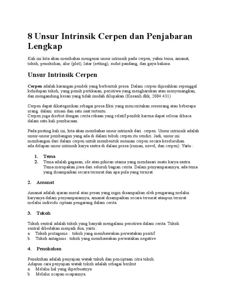 29+ Contoh novel pendek beserta unsur intrinsiknya information | Cerita