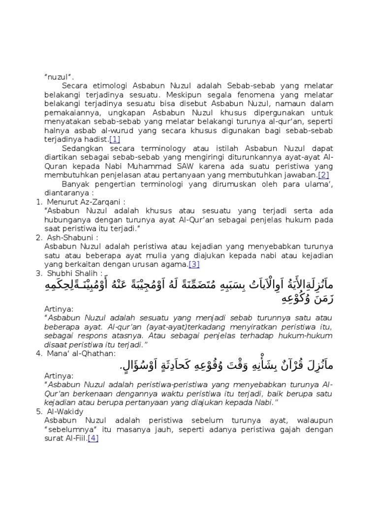 Contoh Ayat Yang Memiliki Asbabun Nuzul - Barisan Contoh