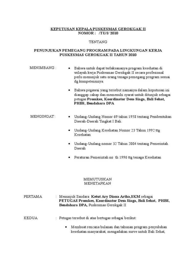 Contoh SK Promkes | PDF