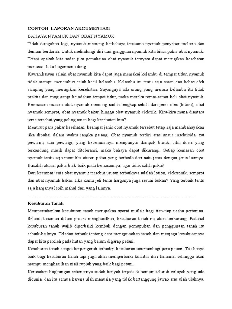 Contoh Paragraf Argumentasi | PDF