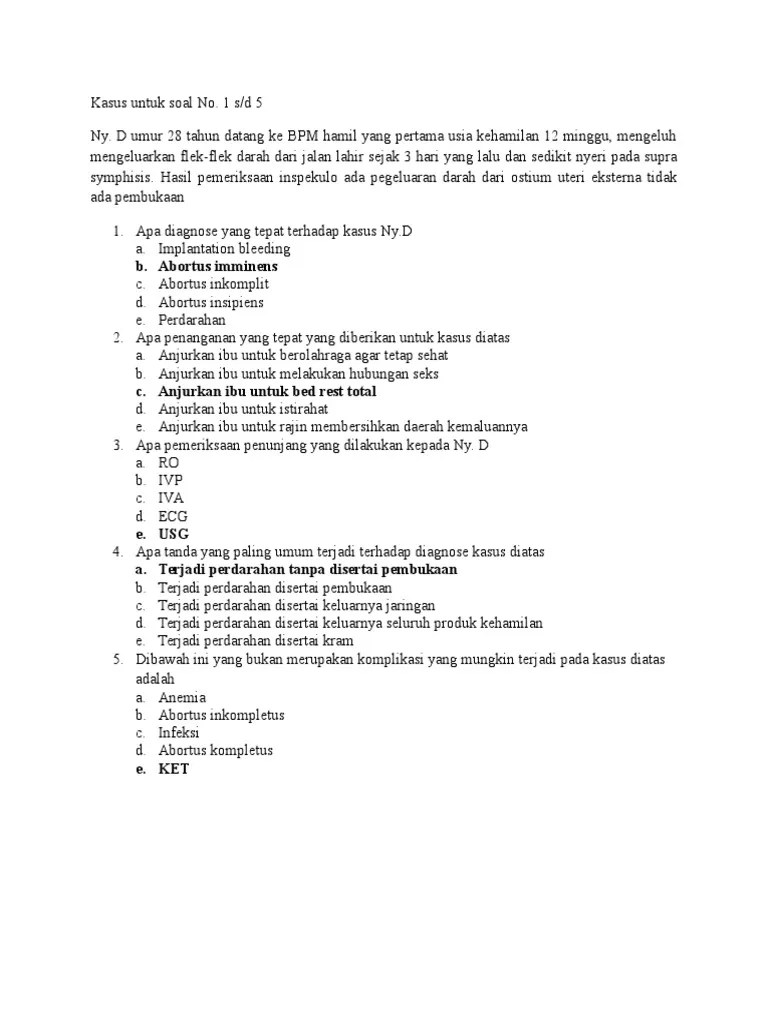 Kumpulan Soal-Soal Abortus Kelompok 3 | PDF