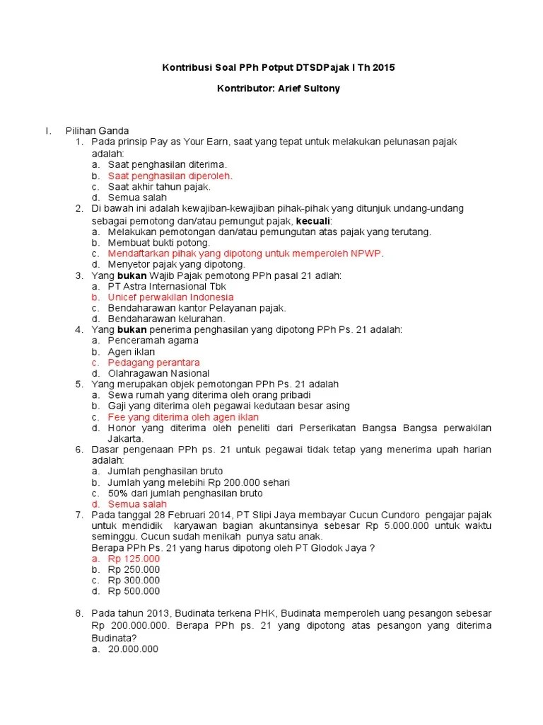 Soal Potput - Arief | PDF
