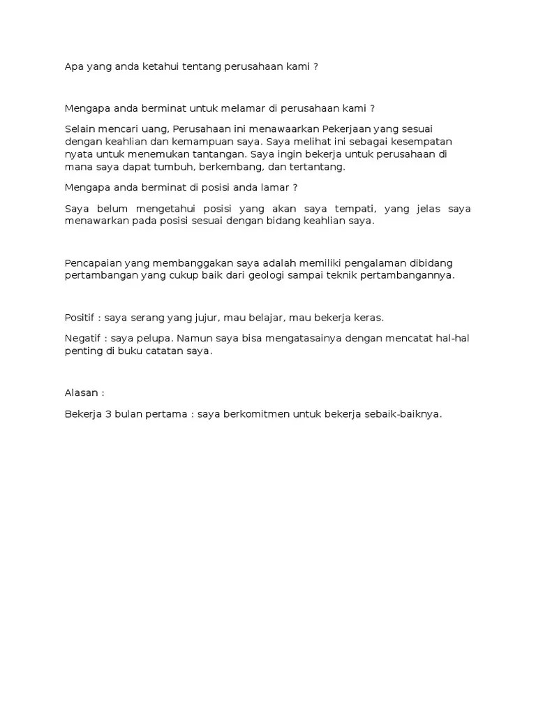 Apa Yang Anda Ketahui Tentang Perusahaan Kami | PDF