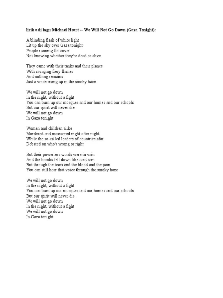 Lirik Asli Lagu Michael Heart | PDF