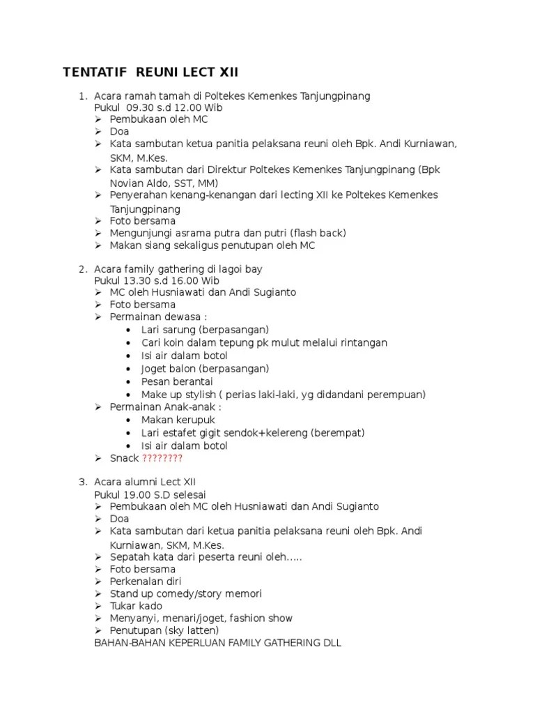 Contoh Kata Sambutan Acara Family Gathering