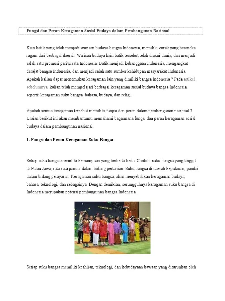 Peran Dan Fungsi Keragaman Budaya – Sedang