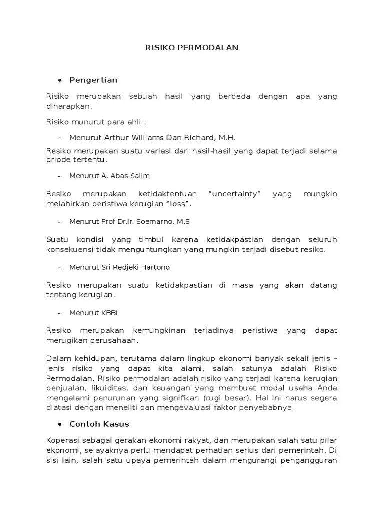 Risiko Permodalan | PDF