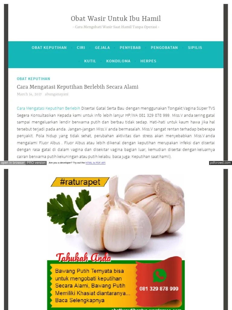 Cara Mengobati Keputihan Menahun | PDF