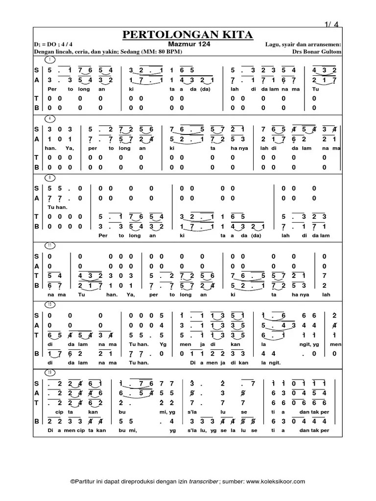Not Angka Lagu Rohani Hidup Ini Adalah Kesempatan