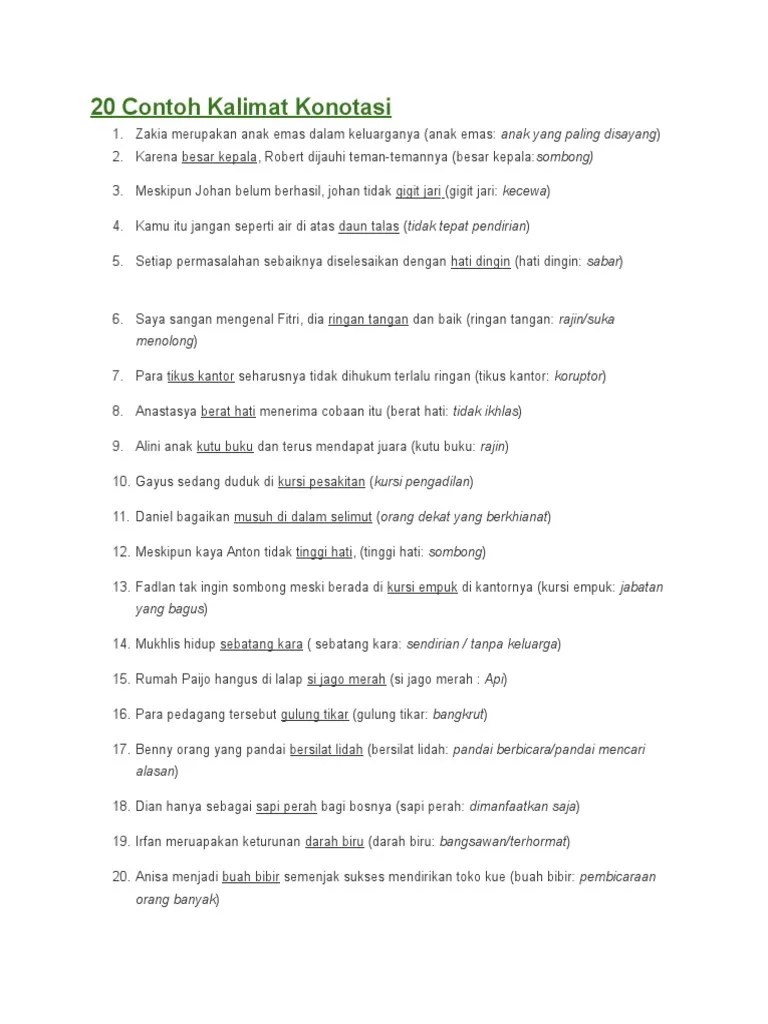 Contoh Konotasi Dan Denotasi | PDF