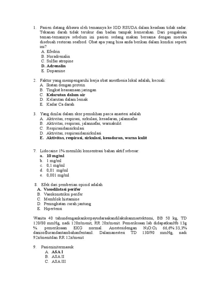 Via Soal Anastesi | PDF