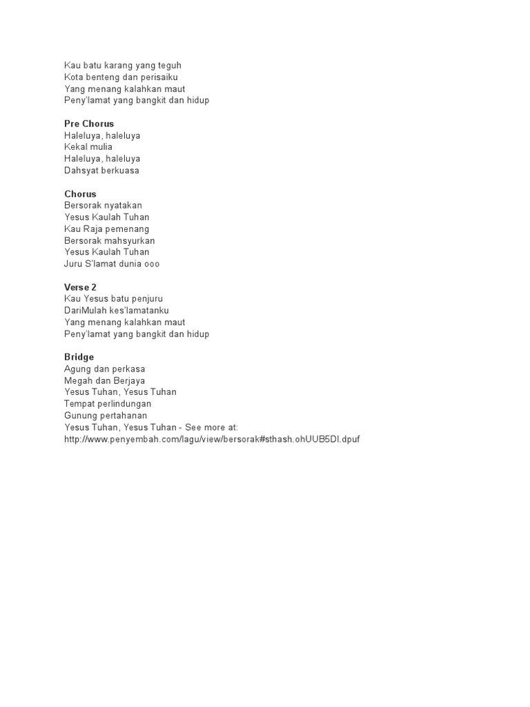 Lirik Lagu Bersorak Rohani | PDF