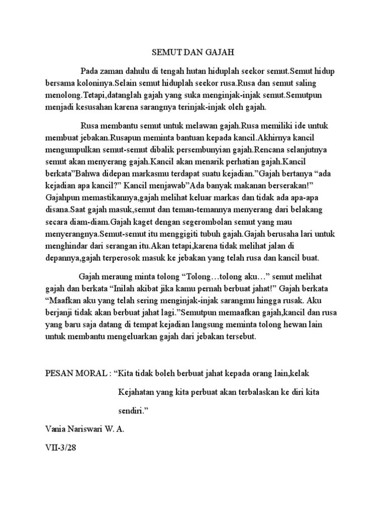 Fabel Semut Dan Gajah | PDF