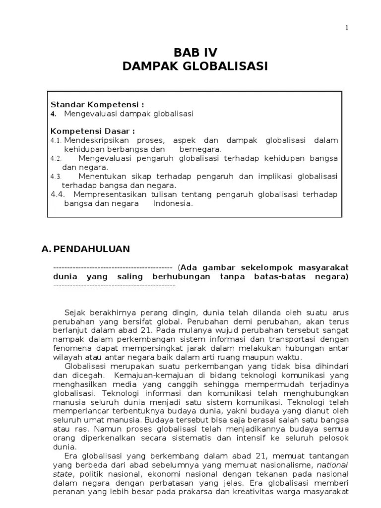 Kelas XII KD IV Dampak Globalisasi | PDF