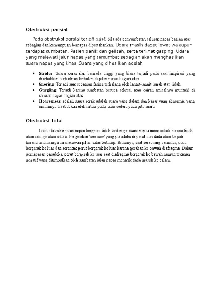Obstruksi Parsial Dan Total | PDF