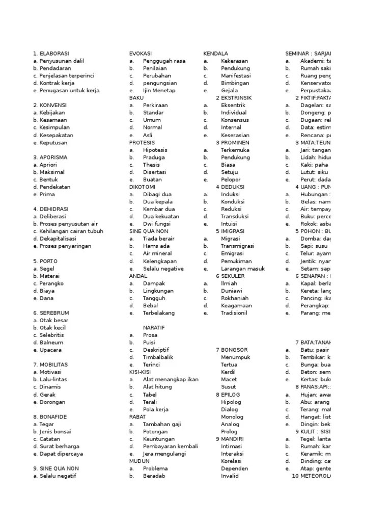 Kumpulan Sinonim Antonim | PDF