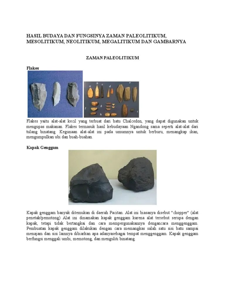 Jelaskan Perbedaan Zaman Palaeolithikum Mesolithikum Dan Neolithikum