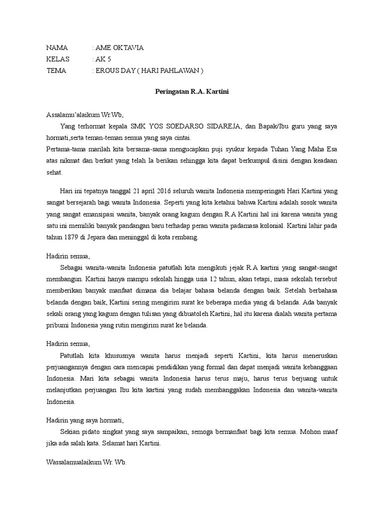 Pidato Hari Ibu Kartini 2021