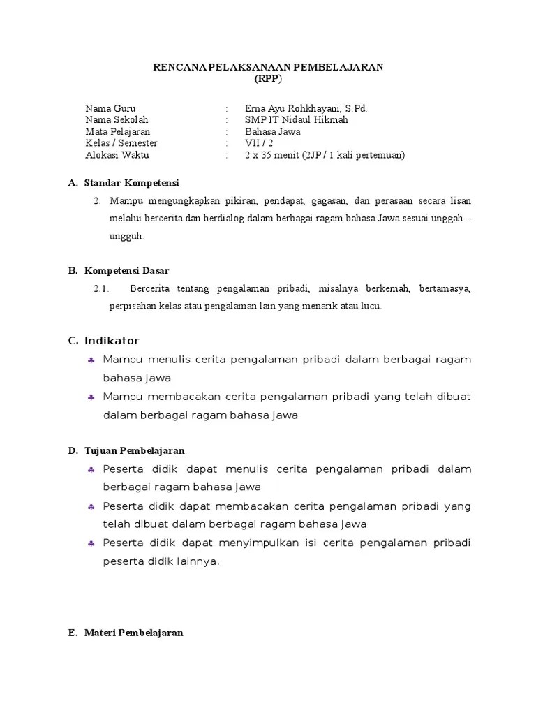 Contoh Cerita Pengalaman Pribadi Bahasa Jawa – Beinyu.com