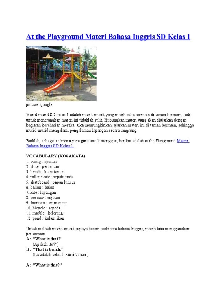 Bahasa Inggris SD Kelas 1 | PDF