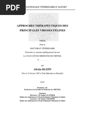 Approches Thérapeutiques Des Principales Viroses Félines | PDF | Rétrovirus  | Virus