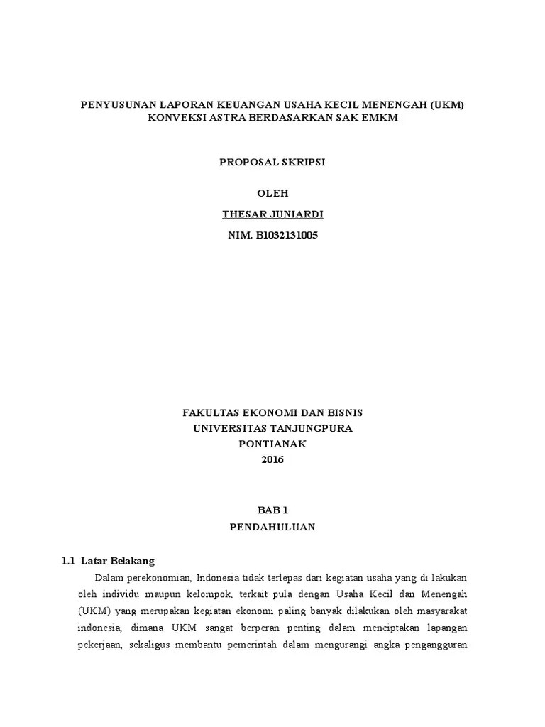 Contoh Laporan Observasi Usaha Kecil Menengah