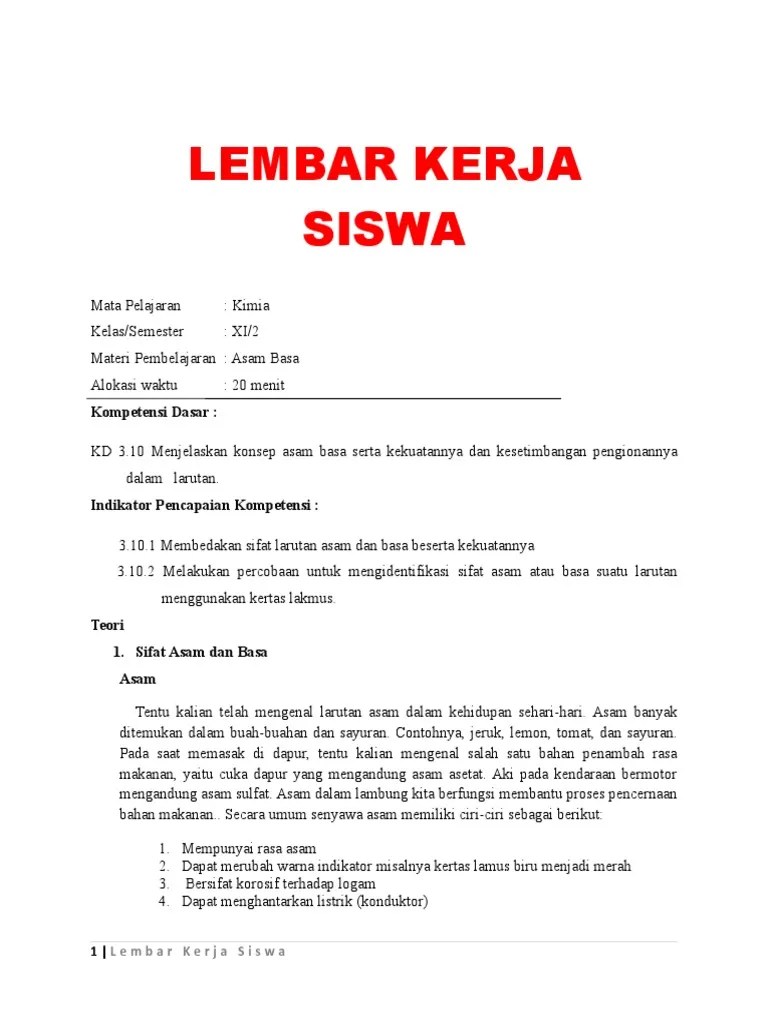 LKS Asam Basa Ocik | PDF