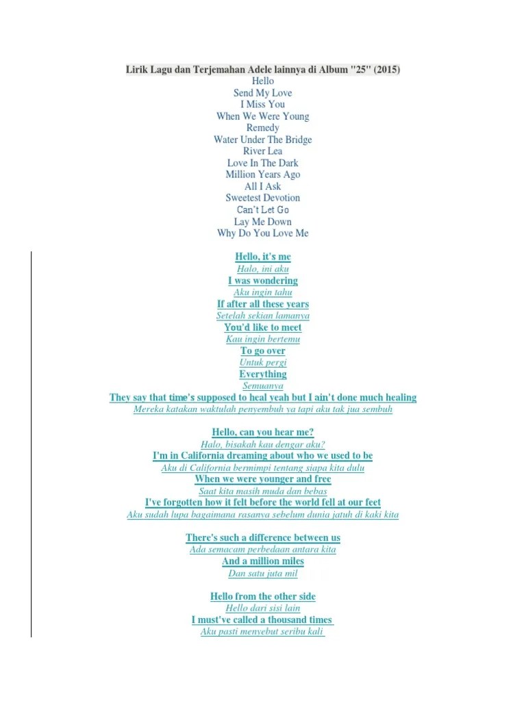 Lirik Lagu Hello | PDF