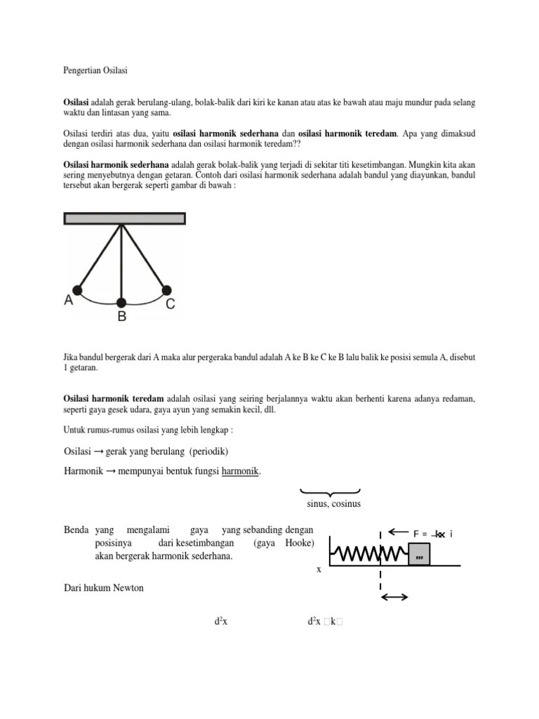 Pengertian Osilasi | PDF