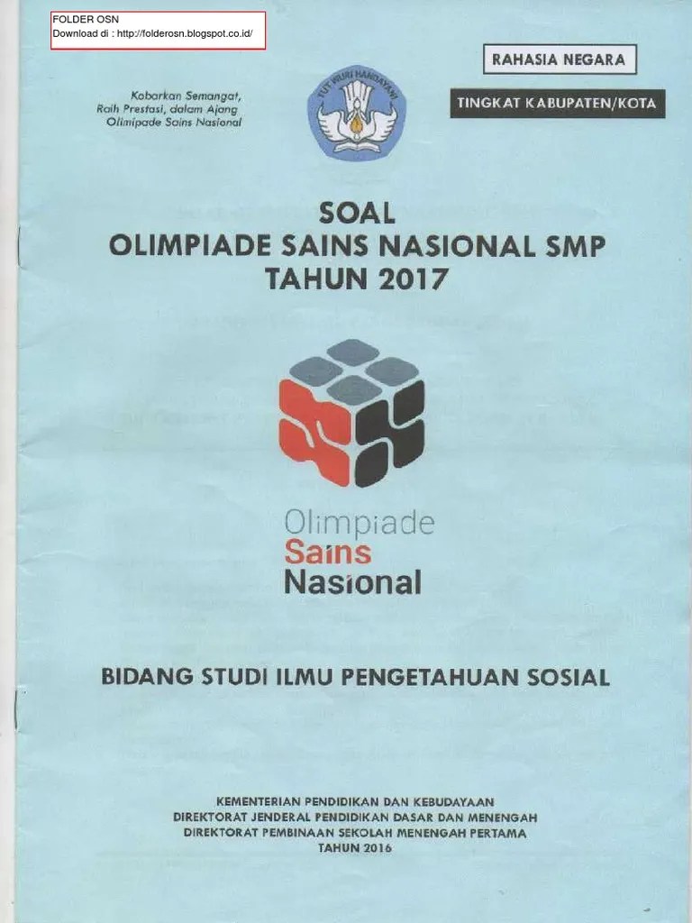 SOAL OSN IPS SMP Tingkat Kabupaten 2017 | PDF