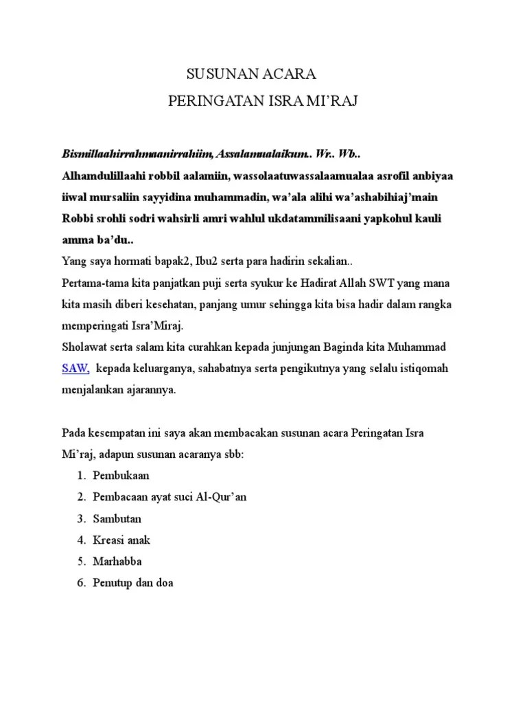 Susunan Acara Isra Miraj | PDF