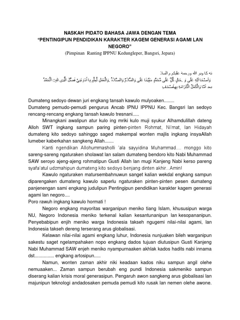 Pidato Tentang Pendidikan Moral Dan Karakter