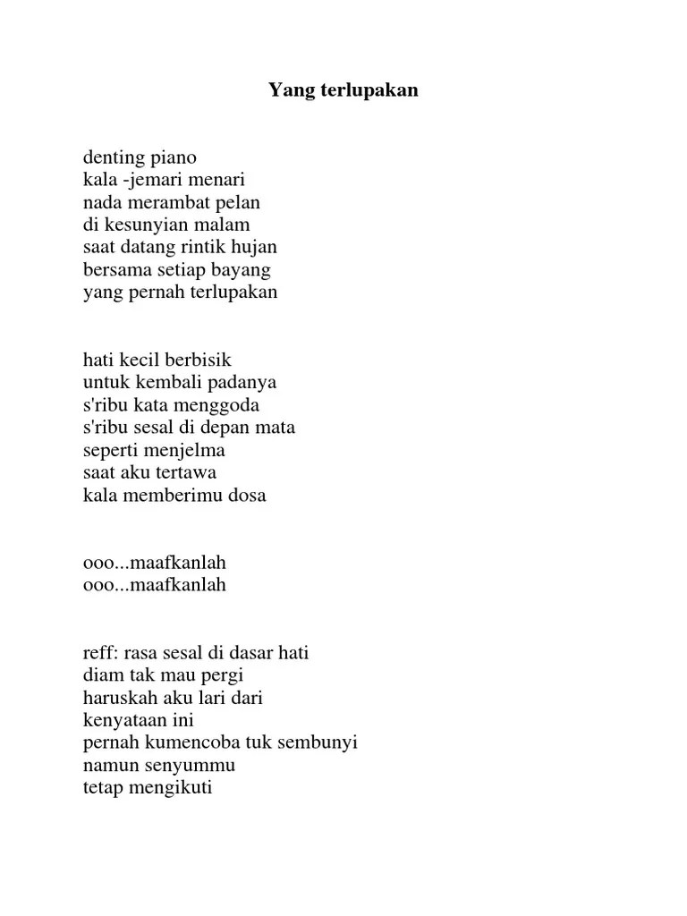 Lirik Lagu | PDF | Music Theory | Elements Of Music