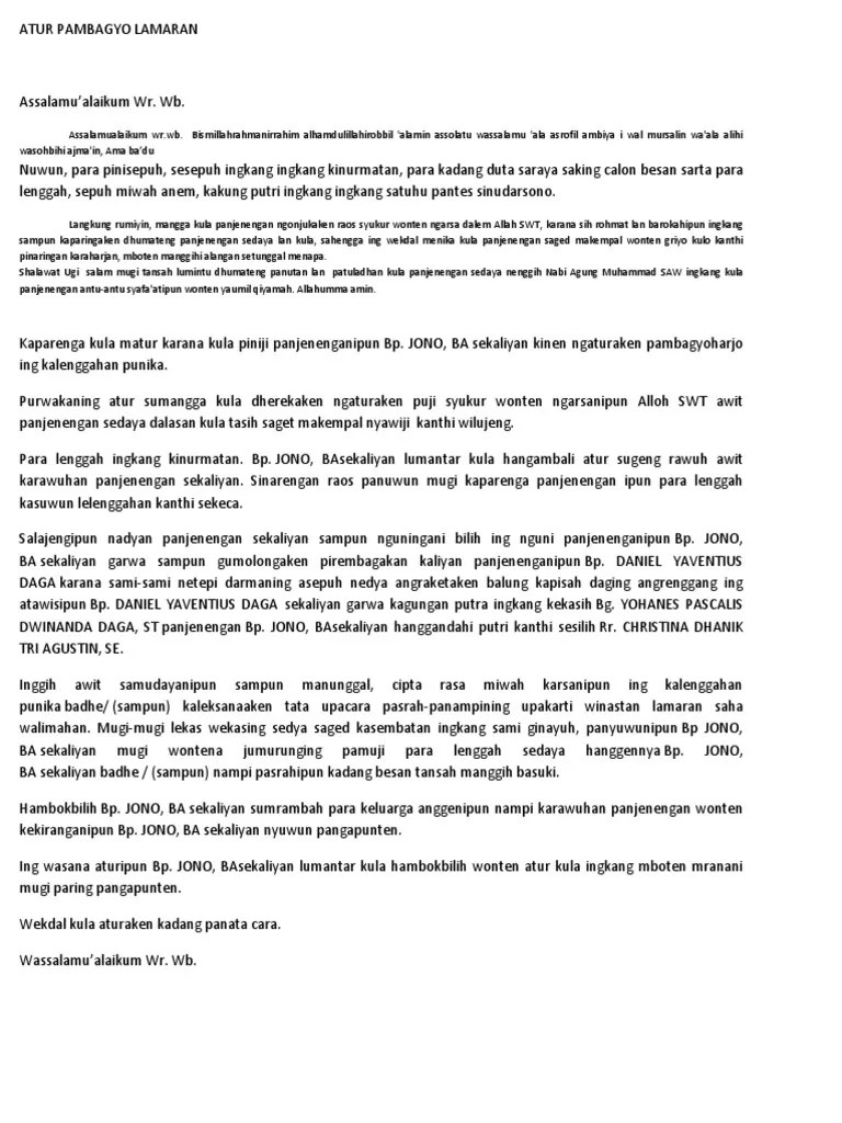 Atur Panampi Lamaran – Beinyu.com