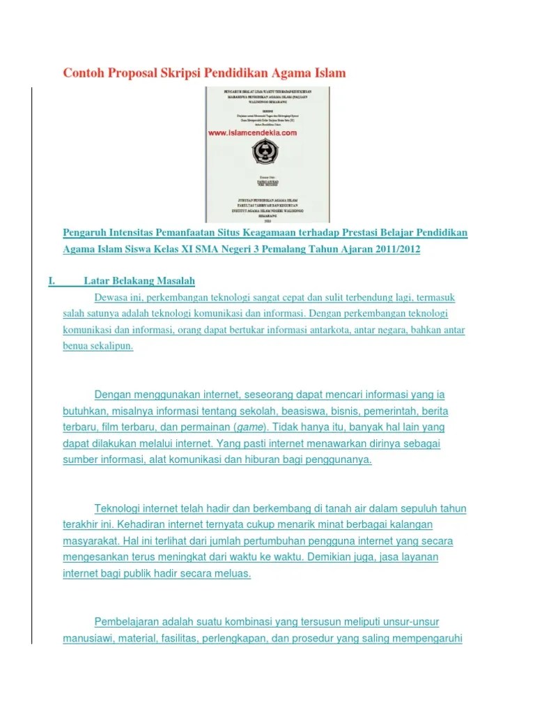 Proposal Penelitian Kuantitatif Pendidikan Agama Islam Pdf