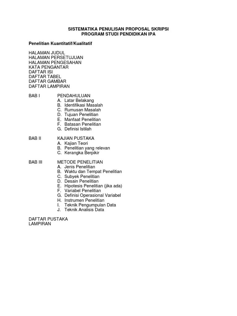 Sistematika Proposal | PDF