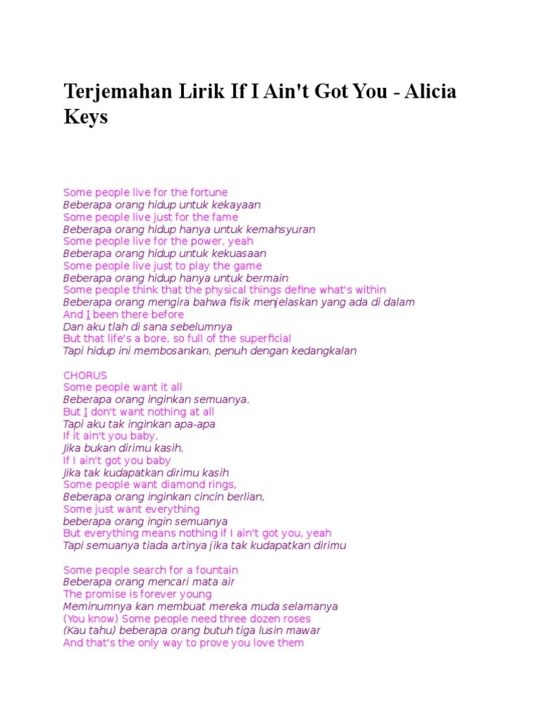 Terjemahan Lirik If I Ain | PDF