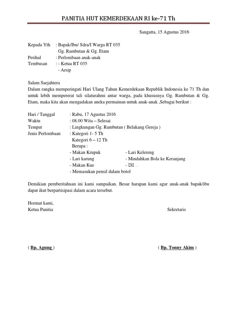 Undangan Acara 17 Agustus – Coretan