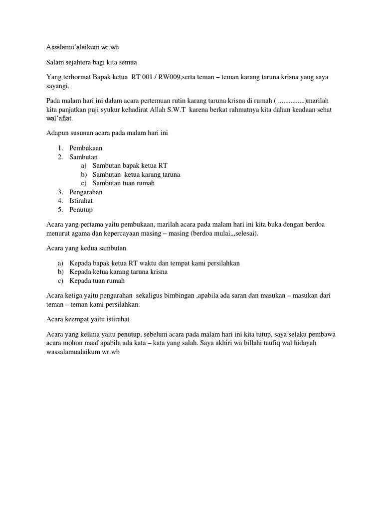 Pidato Bahasa Jawa Karang Taruna – Goresan