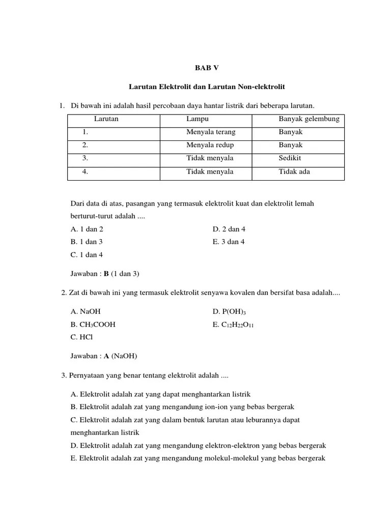 ELektrolit Dan Non Elektrolit PG | PDF