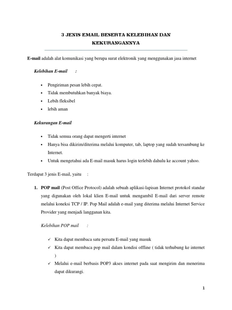 3 Jenis Email Beserta Kelebihan Dan Kekurangannya Bagian II | PDF