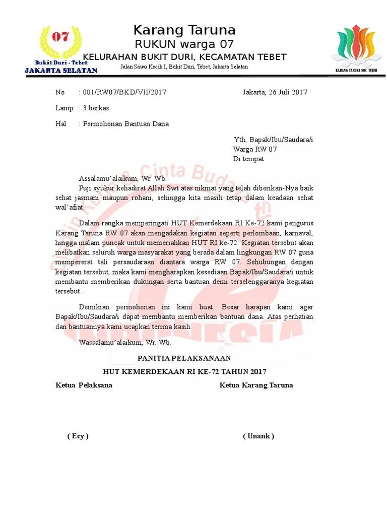 Contoh Proposal Karang Taruna 17 Agustus Pdf - Berbagi Contoh Proposal