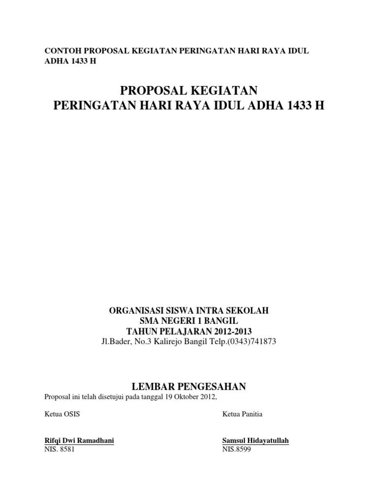 Contoh Proposal Kegiatan Hari Raya Idul Fitri - Berbagi Contoh Proposal