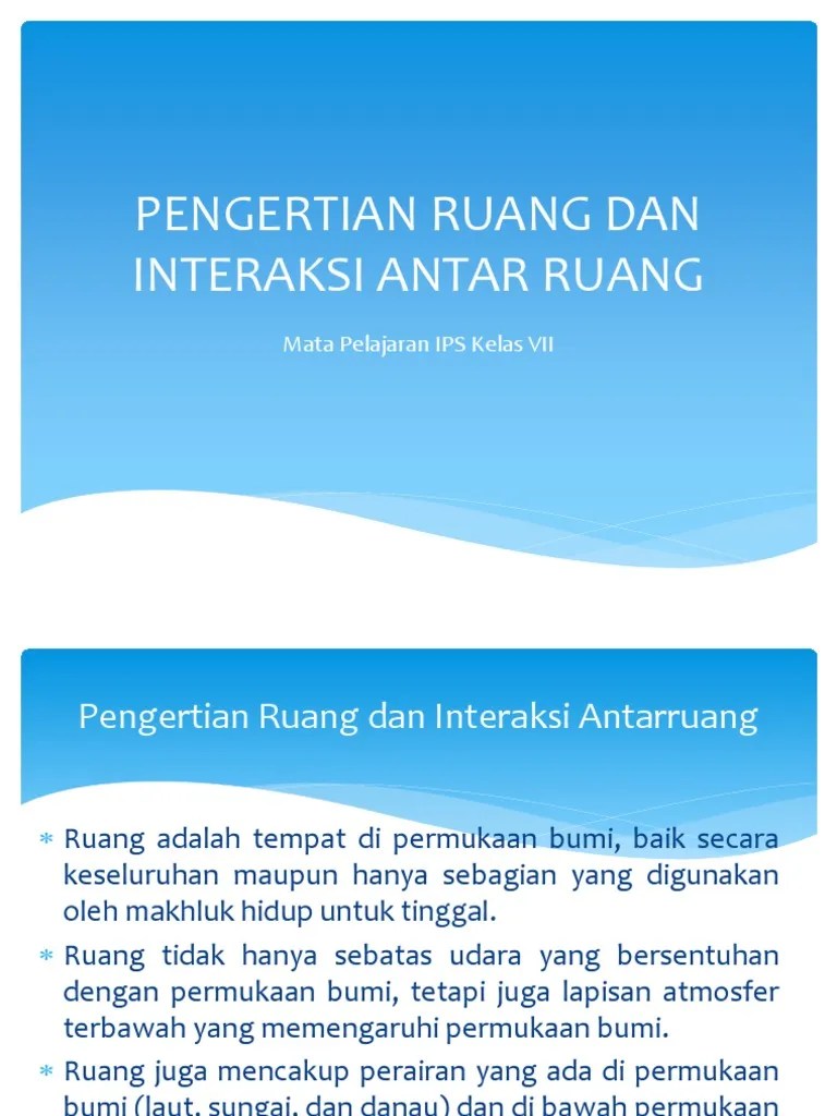 Pengertian Ruang Dan Interaksi Antarruang | PDF